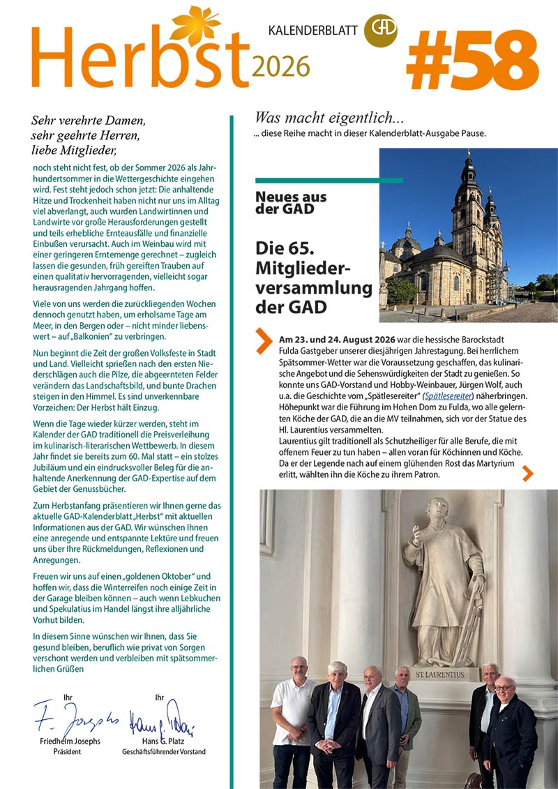 Kalenderblatt Herbst 2026